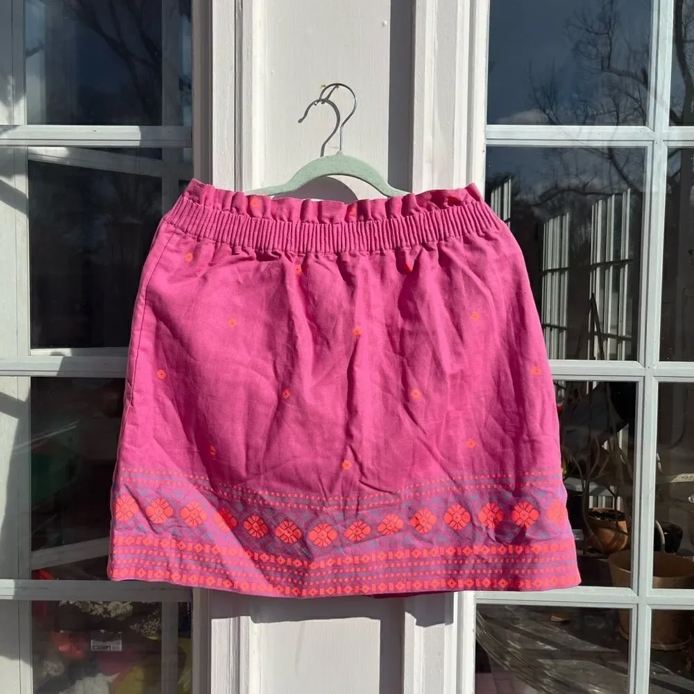J Crew Neon Cotton Linen Skirt NWT - Picture 8 of 8